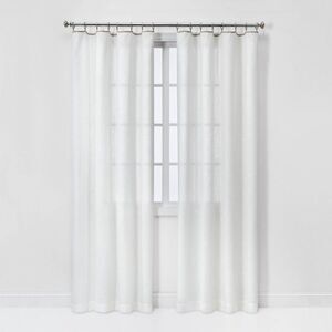 Threshold - 1pc 54"x84" Sheer Contrast Edge Window Curtain Pan White/Natural